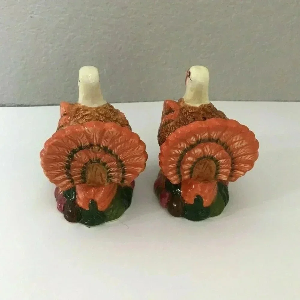 Vintage Fall Turkey Thanksgiving Salt & Pepper Shaker Set